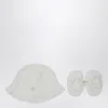 Teddy & Minou White Two-piece Set With Hat And Shoes In White
