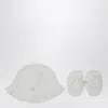 Teddy & Minou White Two-piece Set With Hat And Shoes