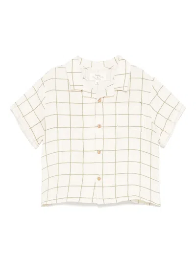 Teddy & Minou Babies' Windowpane Shirt In Neutrals
