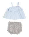 Teddy & Minou Woman Baby Set Sky Blue Size 3 Organic Cotton In Blue