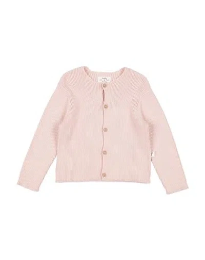 Teddy & Minou Babies'  Newborn Girl Cardigan Pink Size 1 Organic Cotton