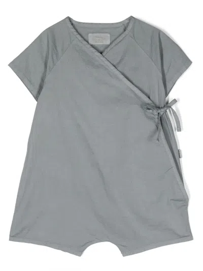 Teddy & Minou Babies' Wrap-design Stretch-cotton Shortie In Grey