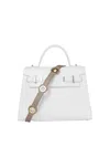 Teddy Blake Eyelet Leather Strap In Beige