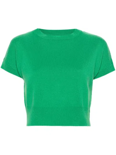 Teddy Cashmere Genova Cashmere Crop Top In Grün