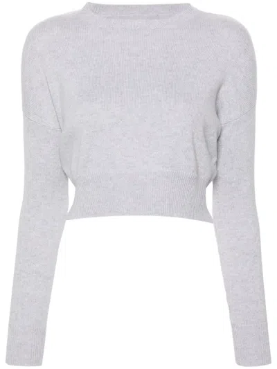 Teddy Cashmere Genova Cashmere Cropped Jumper In Grey