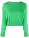 Teddy Cashmere Genova Cashmere Cropped Jumper In Green