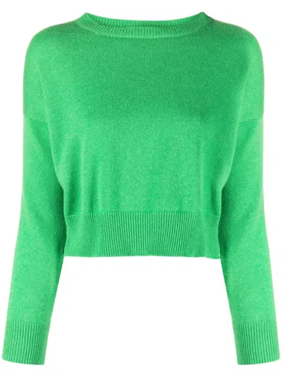 Teddy Cashmere Genova Cashmere Cropped Jumper In Green