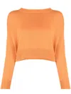 Teddy Cashmere Genova Cashmere Cropped Jumper In Orange
