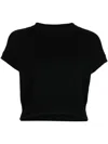 Teddy Cashmere Knitted Cashmere Crop Top In Black