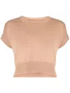 Teddy Cashmere Knitted Cashmere Crop Top In Brown