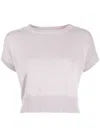 Teddy Cashmere Knitted Cashmere Crop Top In Grey