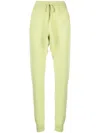 Teddy Cashmere Knitted Cashmere Track Pants In Green