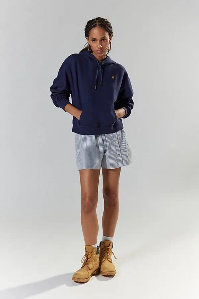 Teddy Fresh Classic Cropped Hoodie Sweatshirt In Navy At Urban Outfitters