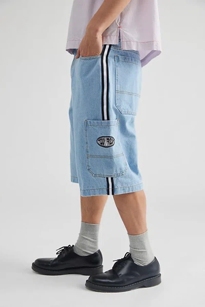 Teddy Fresh Taped Denim Short In Light Blue At Urban Outfitters