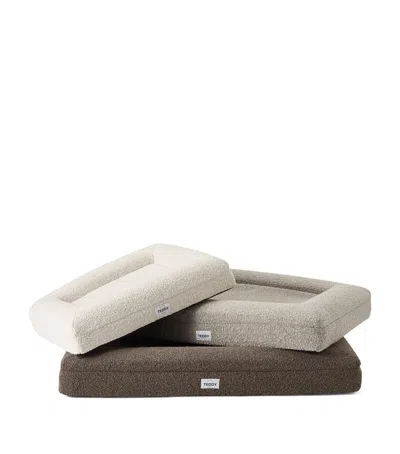 Teddy London Medium Bouclé Dog Bed In Grey