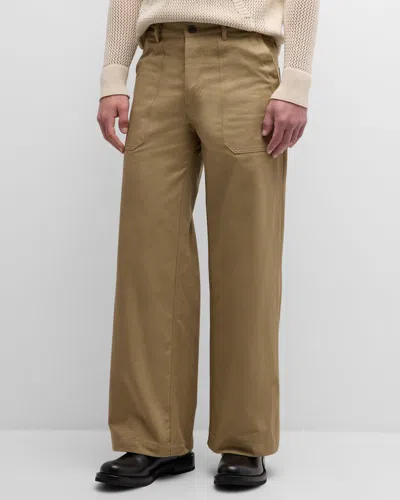 Teddy Vonranson Men's Wide-leg Carpenter Trousers In Khaki