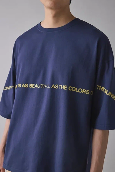 Tee Library Her Smile Graphic Tee In Navy, Men's At Urban Outfitters