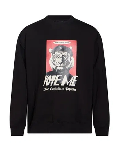 Tee Library Man Sweatshirt Black Size S Cotton, Recycled Polyester