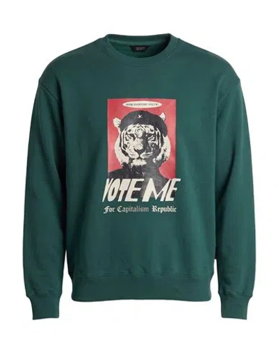 Tee Library Man Sweatshirt Emerald Green Size S Cotton, Recycled Polyester