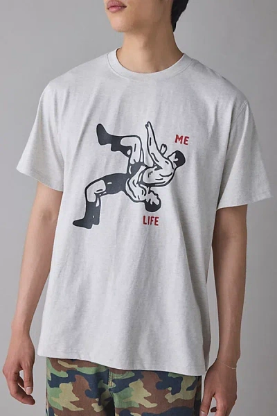 Tee Library Me & Life Graphic Tee In Grey, Men's At Urban Outfitters