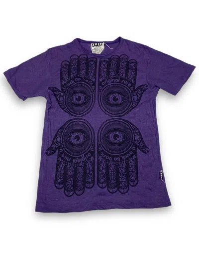 Pre-owned Tee Shirt Vintage Thailand Crazy Abstract Print Purple T-shirt M780