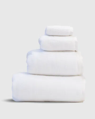 TEEMA TOWELS LUXE BATH TOWELS IN WHITE, FULL SET