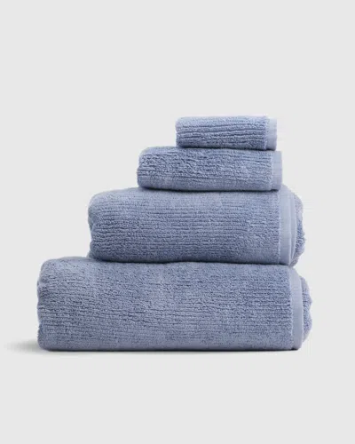 Teema Towels Ribbed Bath Towels In Spa, Full Set In Blue
