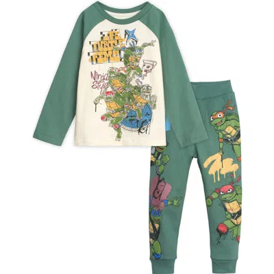Teenage Mutant Ninja Turtles 2-piece Long Sleeve T-shirt And Pants Set In Green