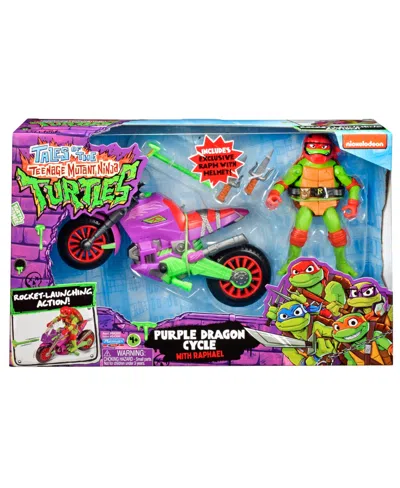 Teenage Mutant Ninja Turtles Purple Dragon Cycle With Raphael Action Figure Toy In Transparent