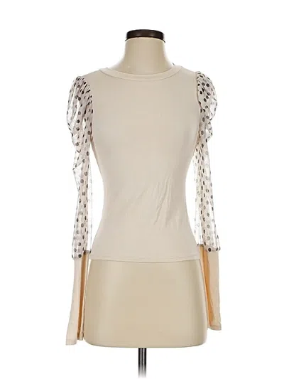 Pre-owned Teenbell Long Sleeve Top Ivory Square Neckline Tops In White