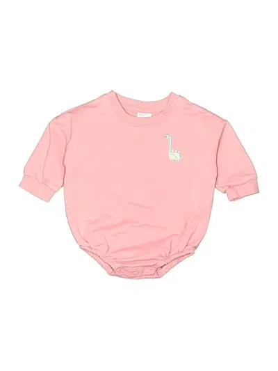 Pre-owned Teeny Weeny Babies' Long Sleeve Onesie In Pink