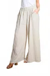 Tees By Tina Angelena Linen Wide Leg Pant In Beige In Neutral