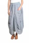 Tees By Tina Brenna Linen Pocket Maxi Skirt In Gray In Gray