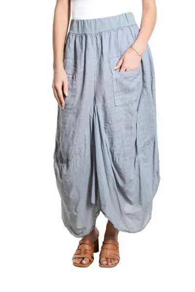 Tees By Tina Brenna Linen Pocket Maxi Skirt In Gray