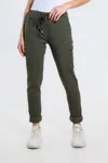 Tees By Tina Danica Zipper Pant In Army In Green