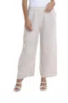 Tees By Tina Flower Yvette Linen Pant In Beige In Neutral