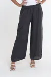 Tees By Tina Flower Yvette Linen Pant In Beige In Black