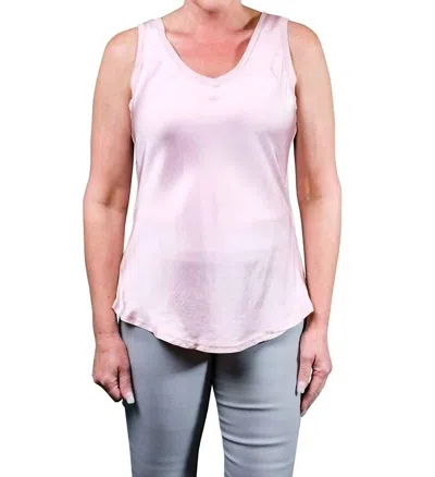 Tees By Tina Saphire Viscose Sheen Tank In Blush In Pink