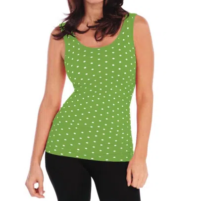 Tees By Tina Sleeveless Scoopneck Pin Dot Tank In Appletini