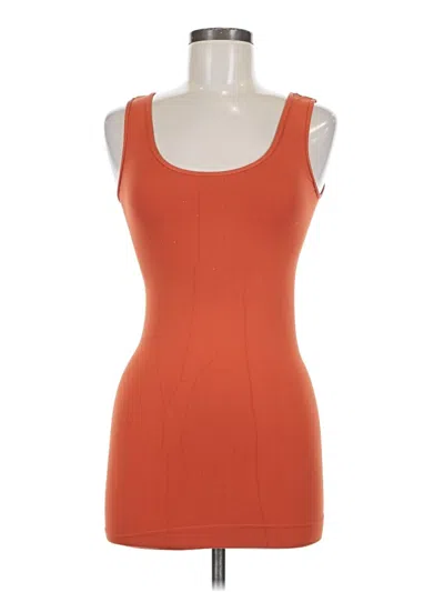 Pre-owned Tees By Tina Tank Top Orange Square Neckline Tops
