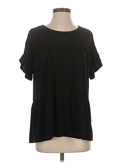 Pre-owned Tees2urdoor Short Sleeve Blouse In Black