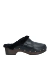 Teethi's Factory Woman Mules & Clogs Black Size 8 Soft Leather In Black