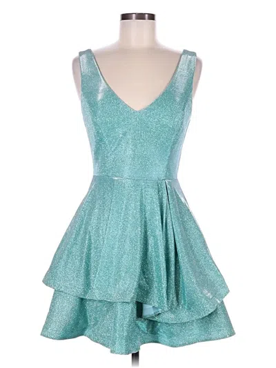 Pre-owned Teeze Me Cocktail Dress In Teal