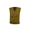 Tega Collective Women's Green Samudram Handmade Crochet Mirror Vest In Green