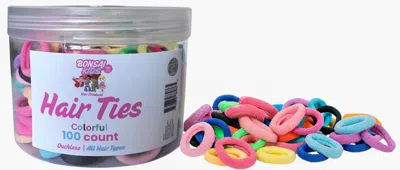 Tegah Bonsai Kids Colorful Hair Ties, Elastic No-crease Ponytail Holders For Girls And Teens, Multi-color,