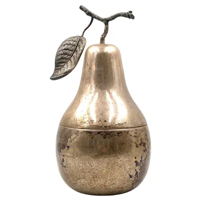 Pre-owned Teghini Modern Silver-plated Pear Wine Cooler / Ice Bucket,  Firenze Italy 1970s