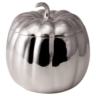 Pre-owned Teghini Vintage 20th Centur Italian Silver Plated 'pumpkin' Ice Bucket By  C.1970