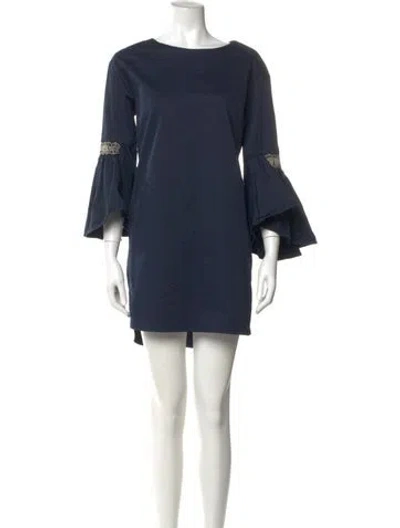 Pre-owned Teija Bateau Neckline Mini Dress W/ Tags In Blue