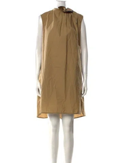 Pre-owned Teija Mock Neck Mini Dress In Neutral