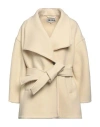 Teija Woman Coat Beige Size 4 Virgin Wool In Beige
